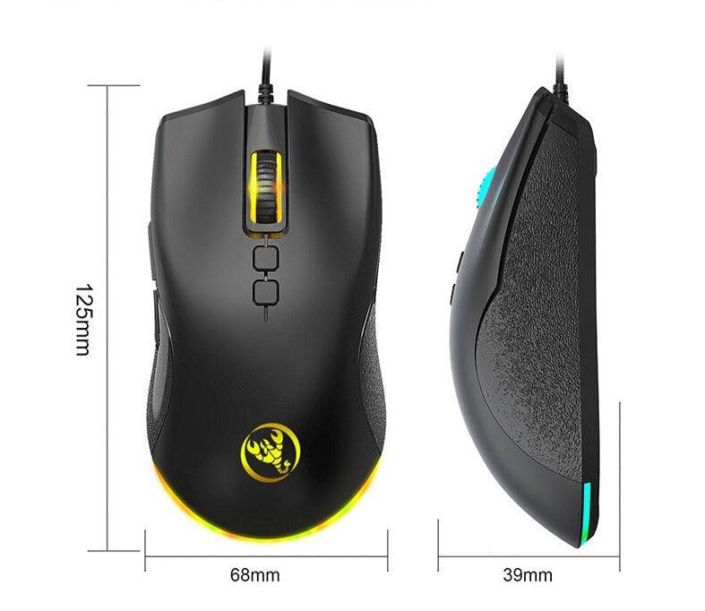 Mouse Com Fio, HXSJ A883, 6400DPI, 7 Botões, RGB - Honor Tech