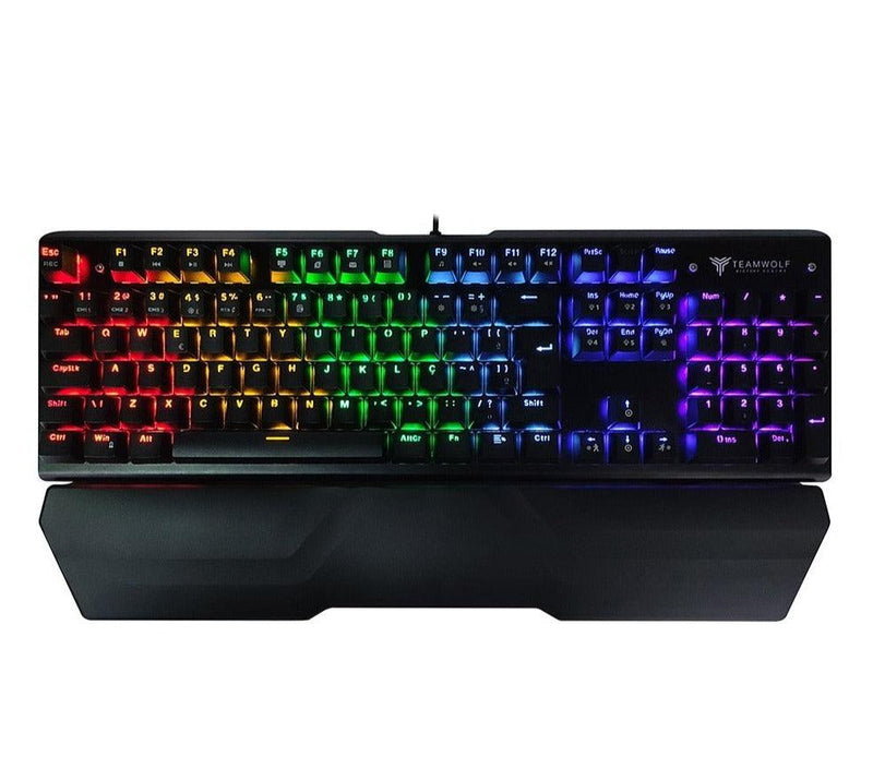 Teclado Mecânico, TeamWolf GK800P, 107 Teclas, RGB - Honor Tech