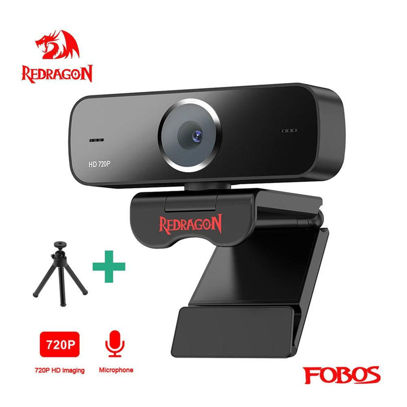 Webcam, Redragon GW600, 720p, Microfone Embutido, Com Tripé - Honor Tech