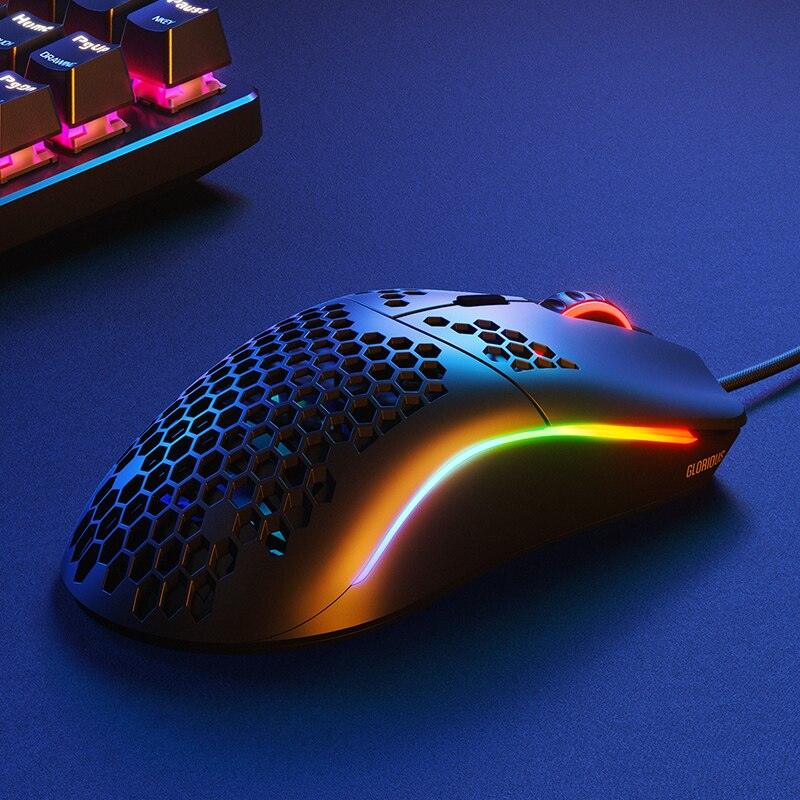 Mouse Com Fio, Glorious Model O-, Matte, PMW3360, 12000DPI, RGB - Honor Tech