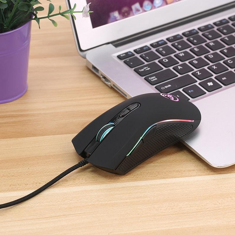 Mouse Com Fio, HXSJ A869, 7 Botões, 3200DPI, RGB - Honor Tech